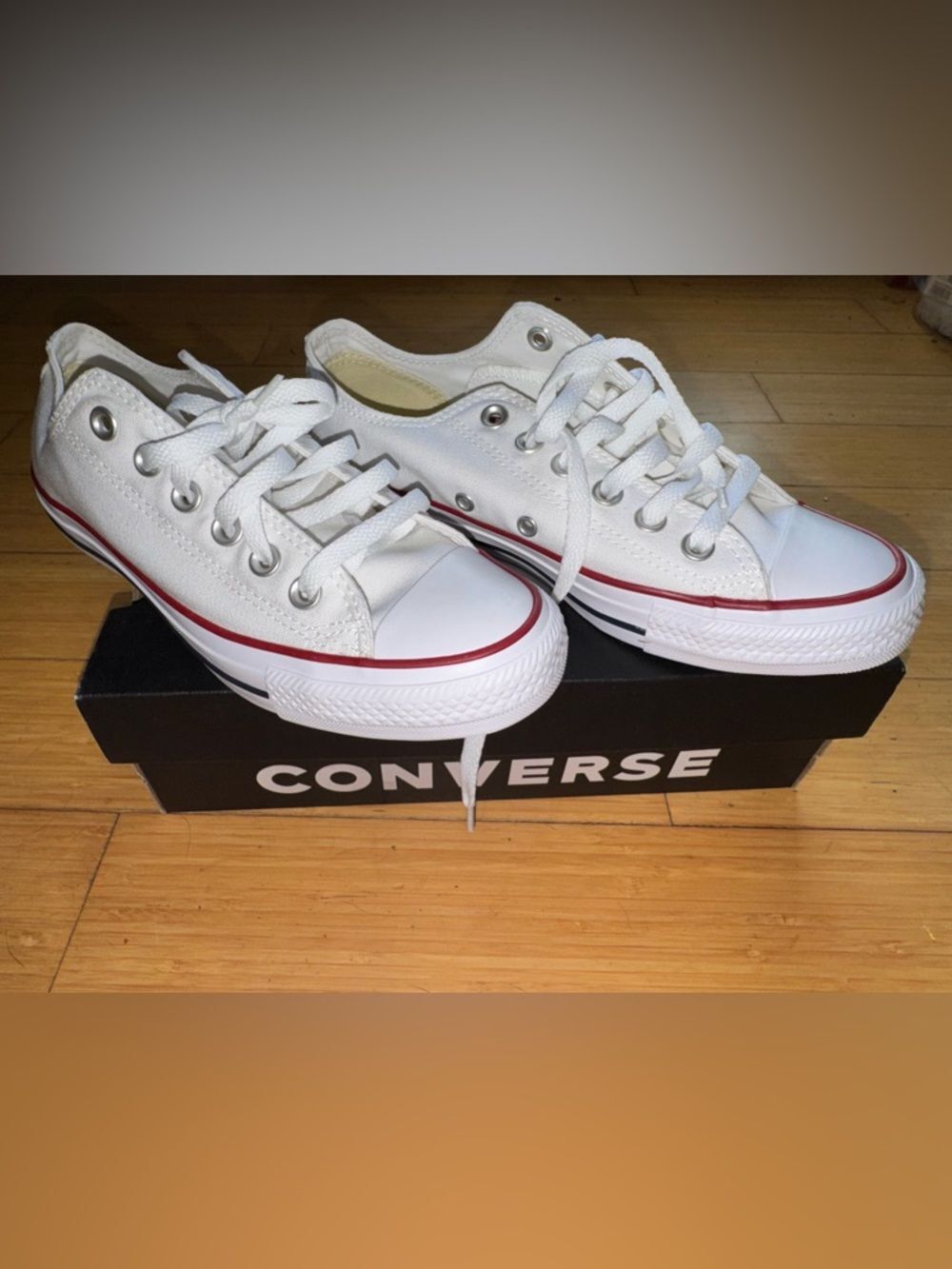 Converse Chuck Taylor All Star Shoes Low Top Optical White W7652 Size 7 Womens - Picture 3 of 7